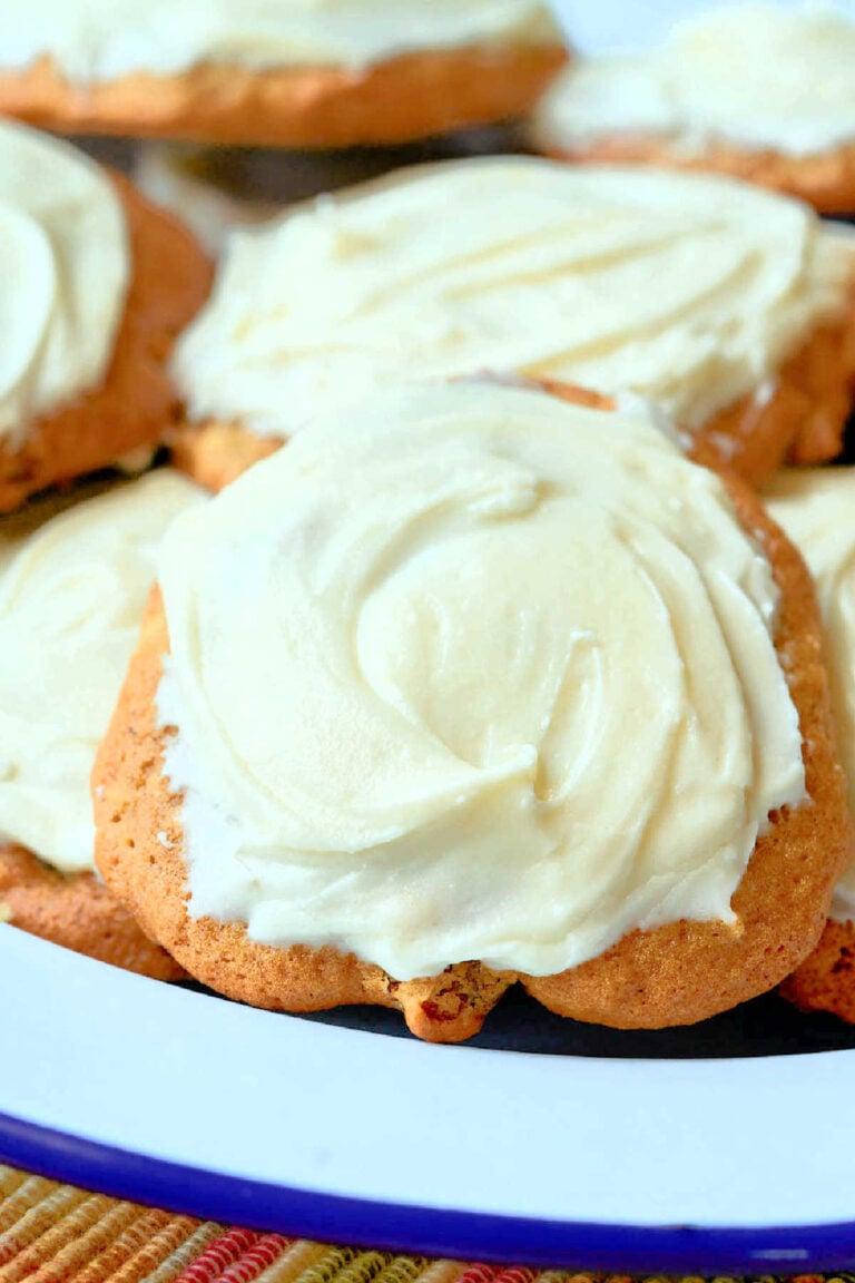 apple cookies with icing.
