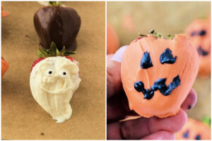 mummy and pumpkin strawberries