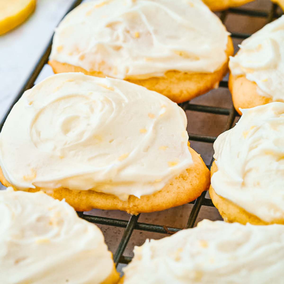 finished soft frosted lemon cookies