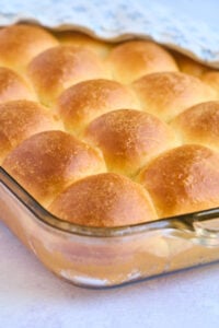 finished rolls in 9 x 13 dish.