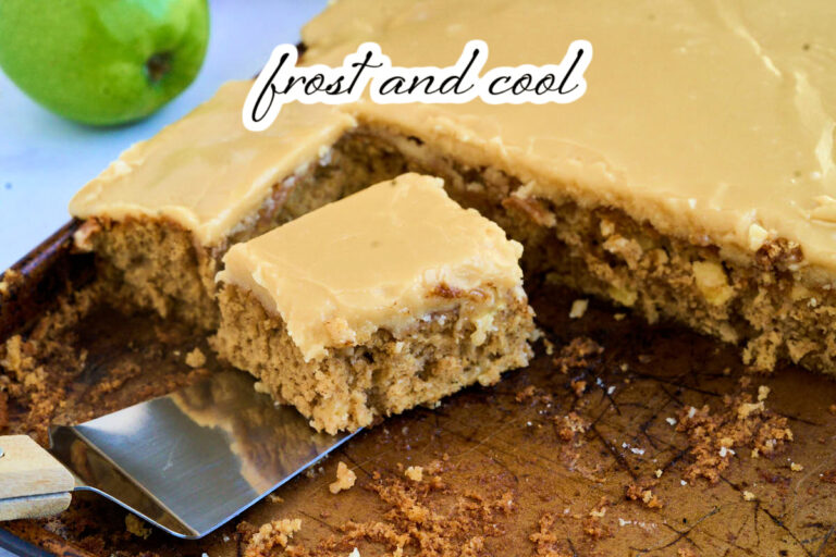 slice of frosted cake.
