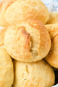 basket of baked rolls.