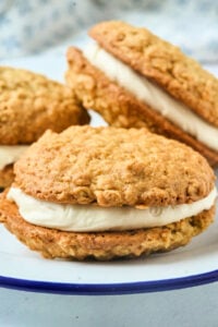 plate of 3 finished whoopie pies.