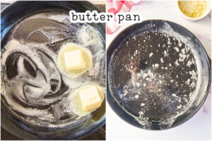 skillet with melted butter.