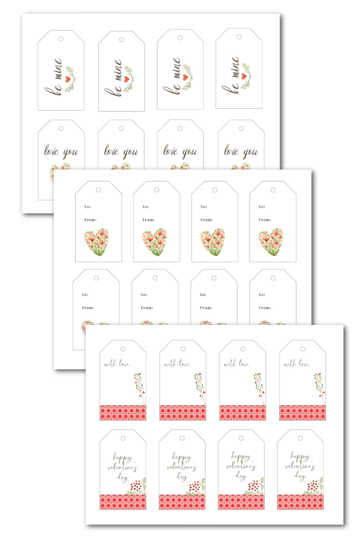 Free Valentine's Day Printable Gift Tags : Hearts Content Farmhouse