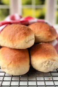 italian hoagie rolls on rack.