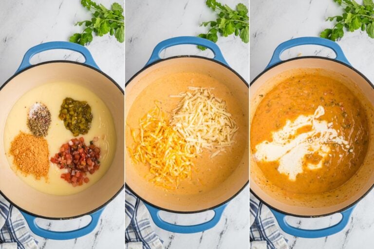 final stages of making cheese sauce.