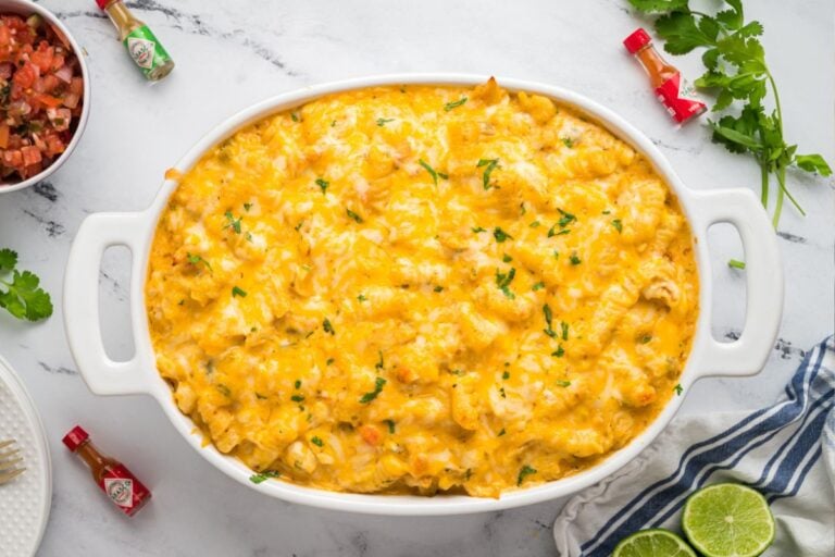 baked chicken taco pasta bake.