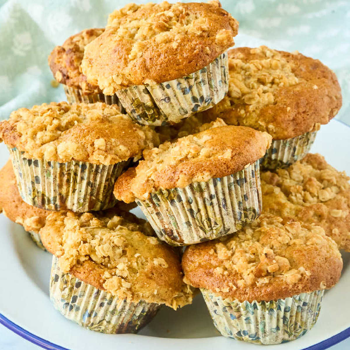 plate of banana muffins.