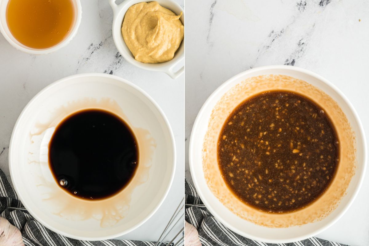 mixing bowl with sauce.