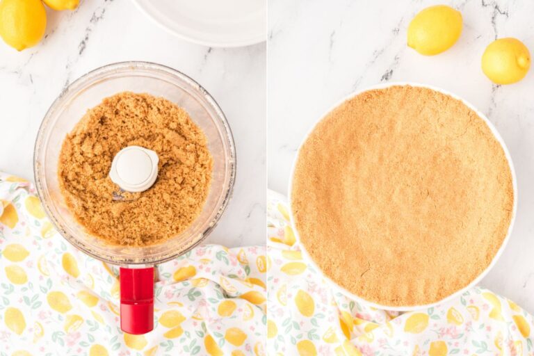 graham cracker crust ingredients in food processor. and pressed into pie plate.