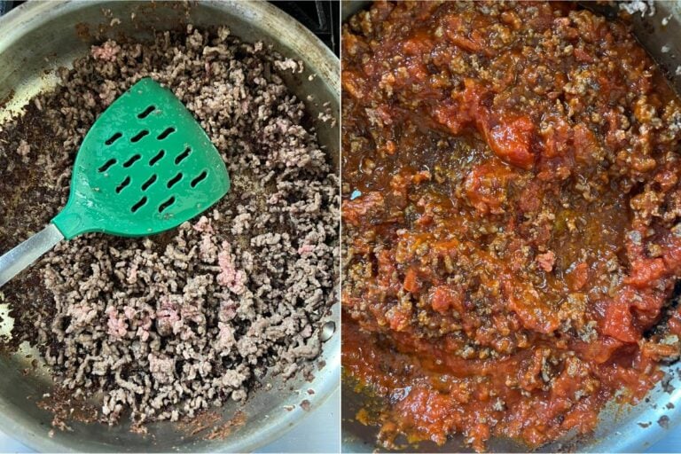 Cheesy Ground Beef and Tomato Pasta Skillet