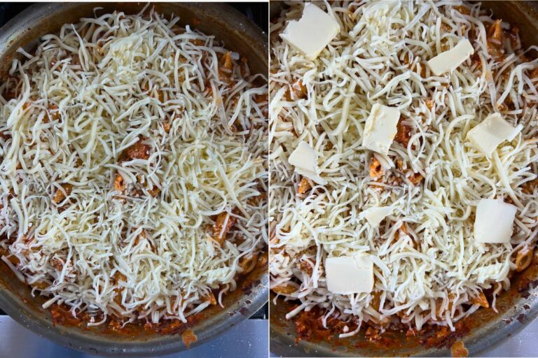Cheesy Ground Beef and Tomato Pasta Skillet