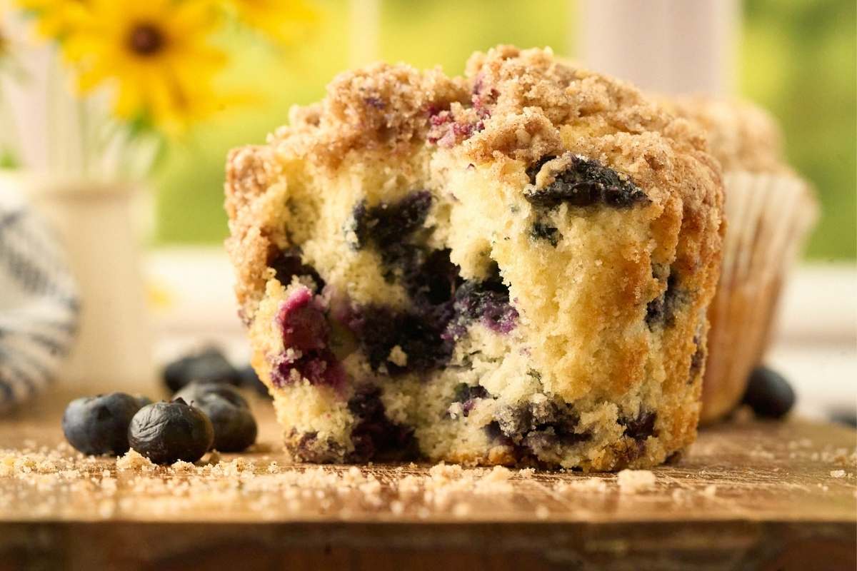 large muffin with bite missing