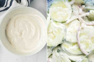 creamy dressing in small bowl