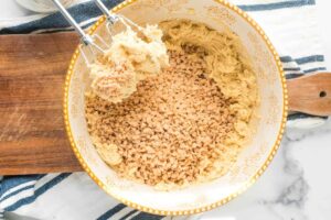 crushed heath added to dough.
