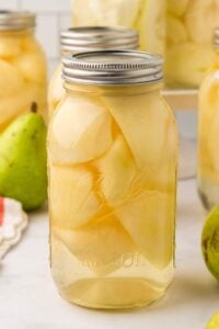 mason jar of pears.