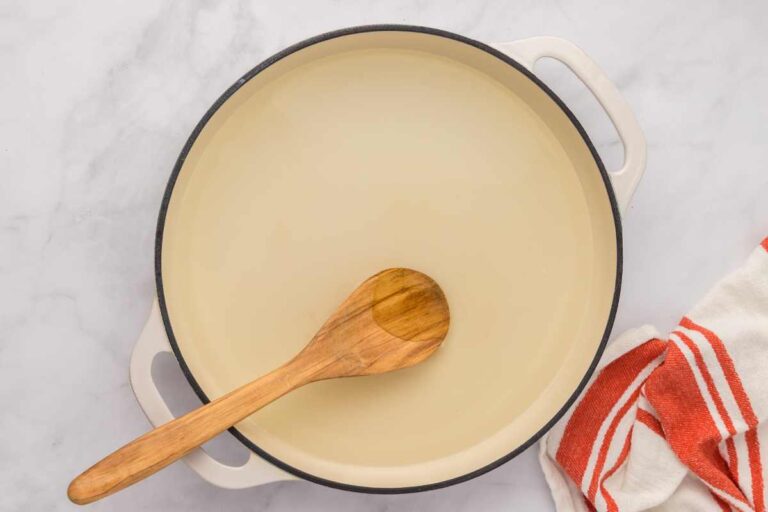 saucepan of sugar syrup.