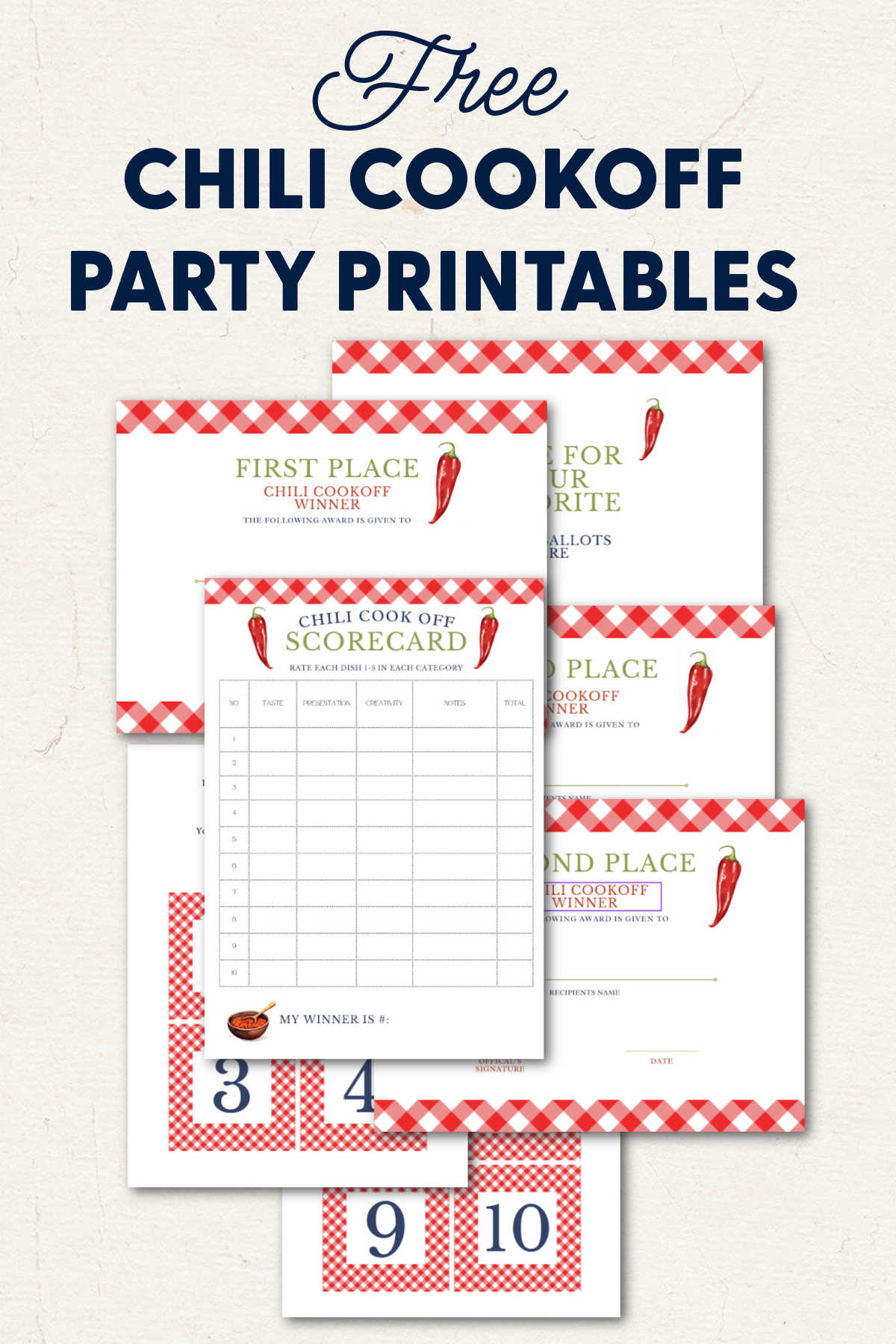 Free Chili Cookoff Printables For Hosts {7 Page Bundle}