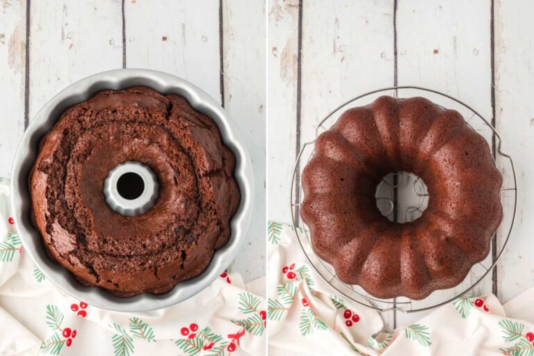 baked cake on cooling rack.