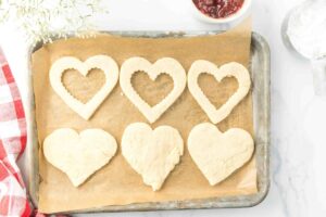 cut out cookie dough before baking.