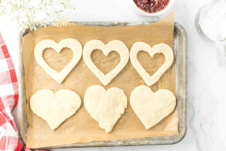 cut out cookie dough before baking.