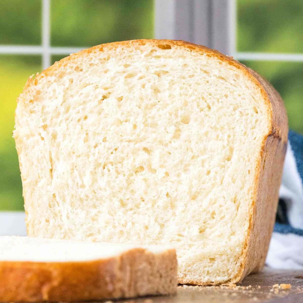 sliced loaf of white bread.