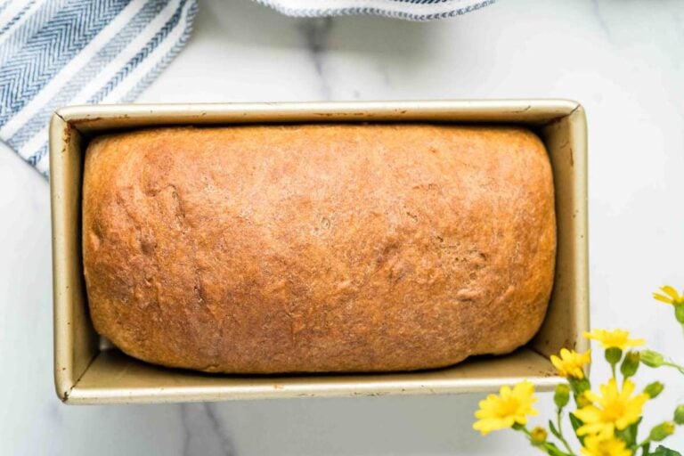 finished wheat sandwich loaf.
