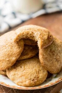 plate of applesauce cookies with bite missing
