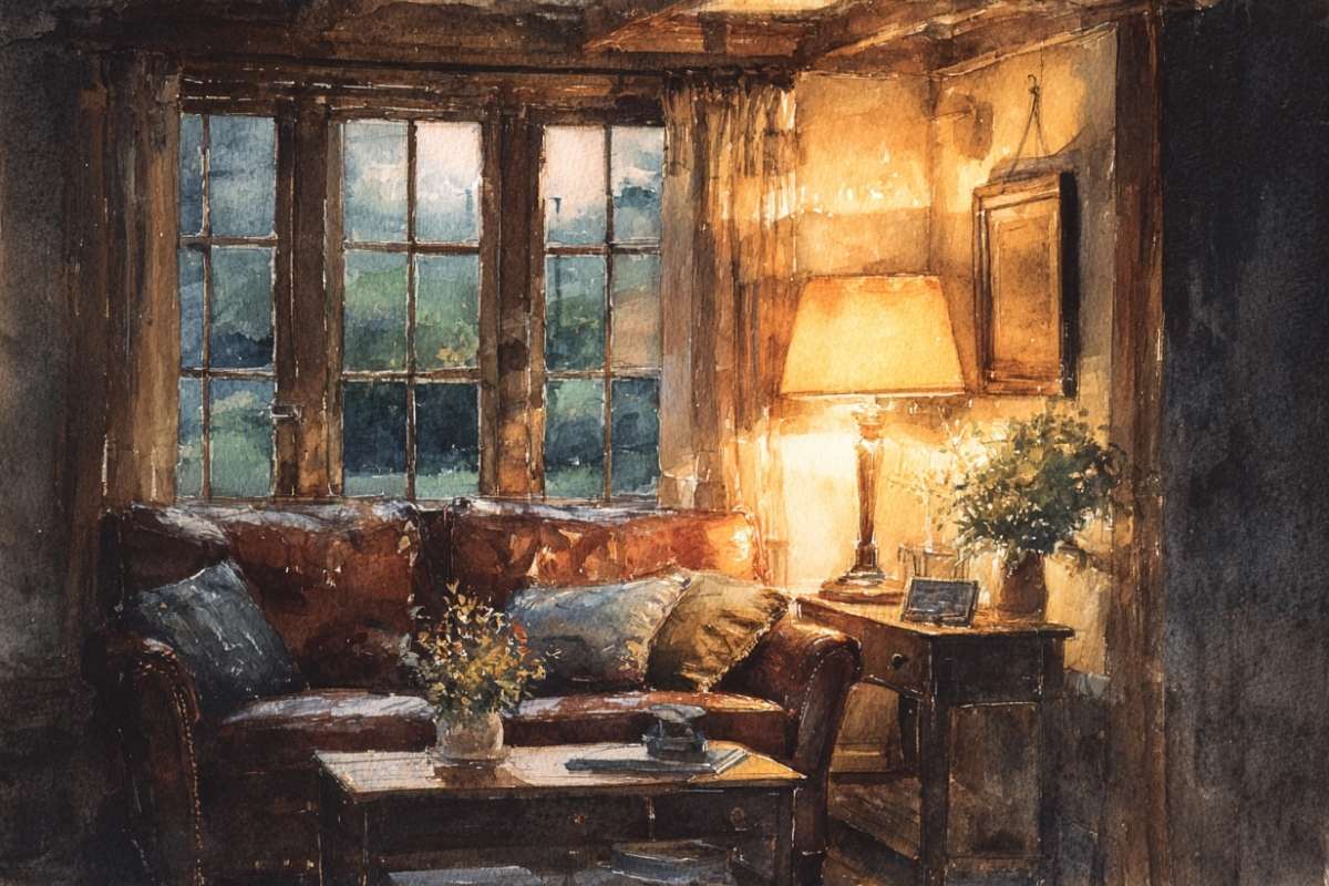 dark but pretty living room