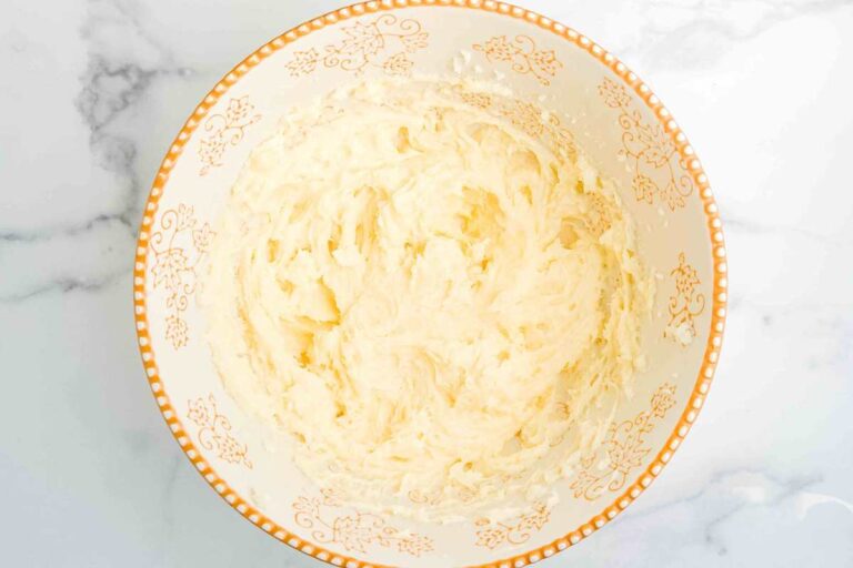 sugar and butter beaten in mixing bowl.