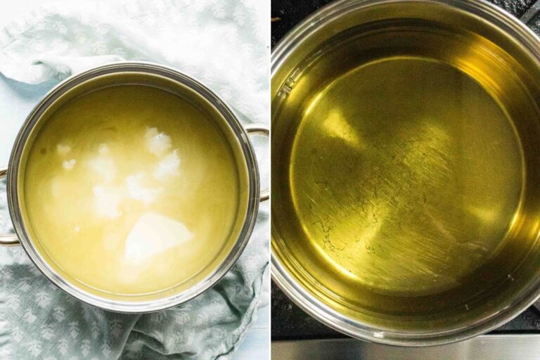 soap oils before and after melting.