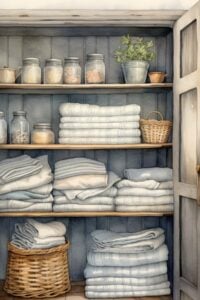 beautifully organized linen closet.