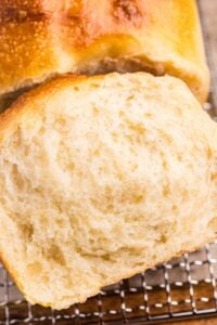 close up of fluffy sandwich loaf.
