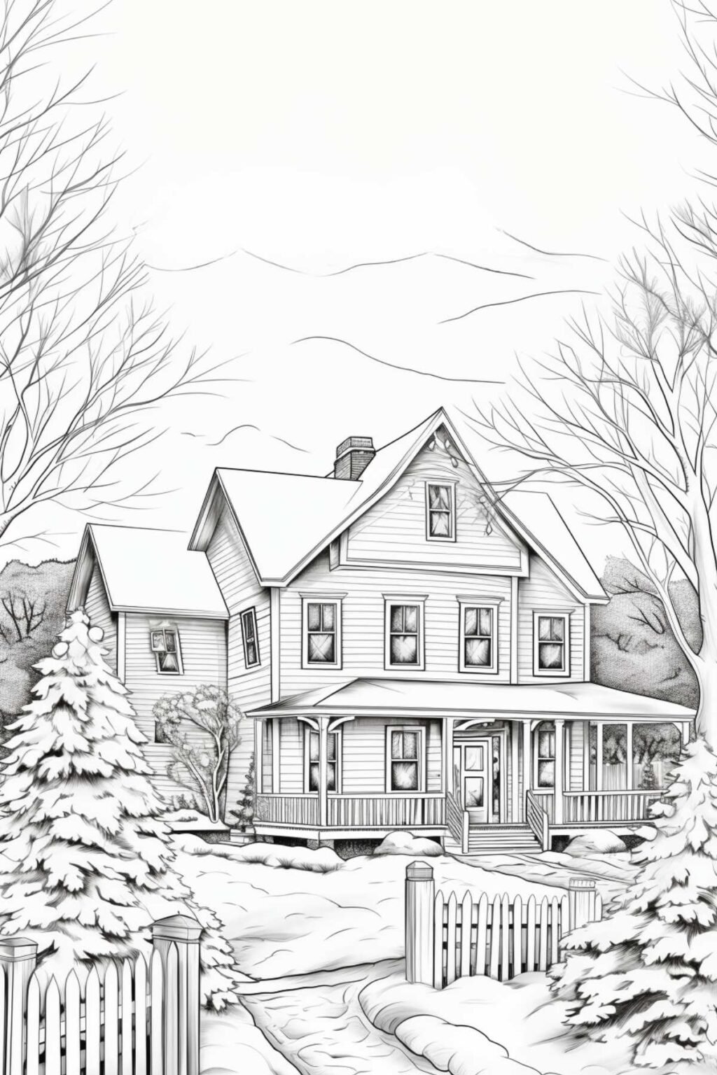 5 Stunning Farmhouse Christmas Coloring Pages