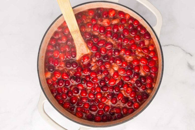 cranberries and orange zest in large pot.