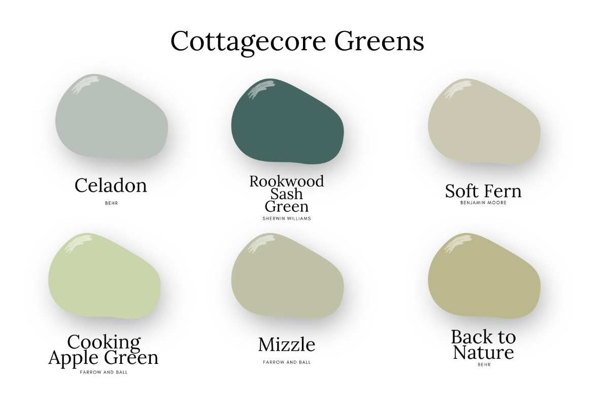 paint swatches showing green paint colors.