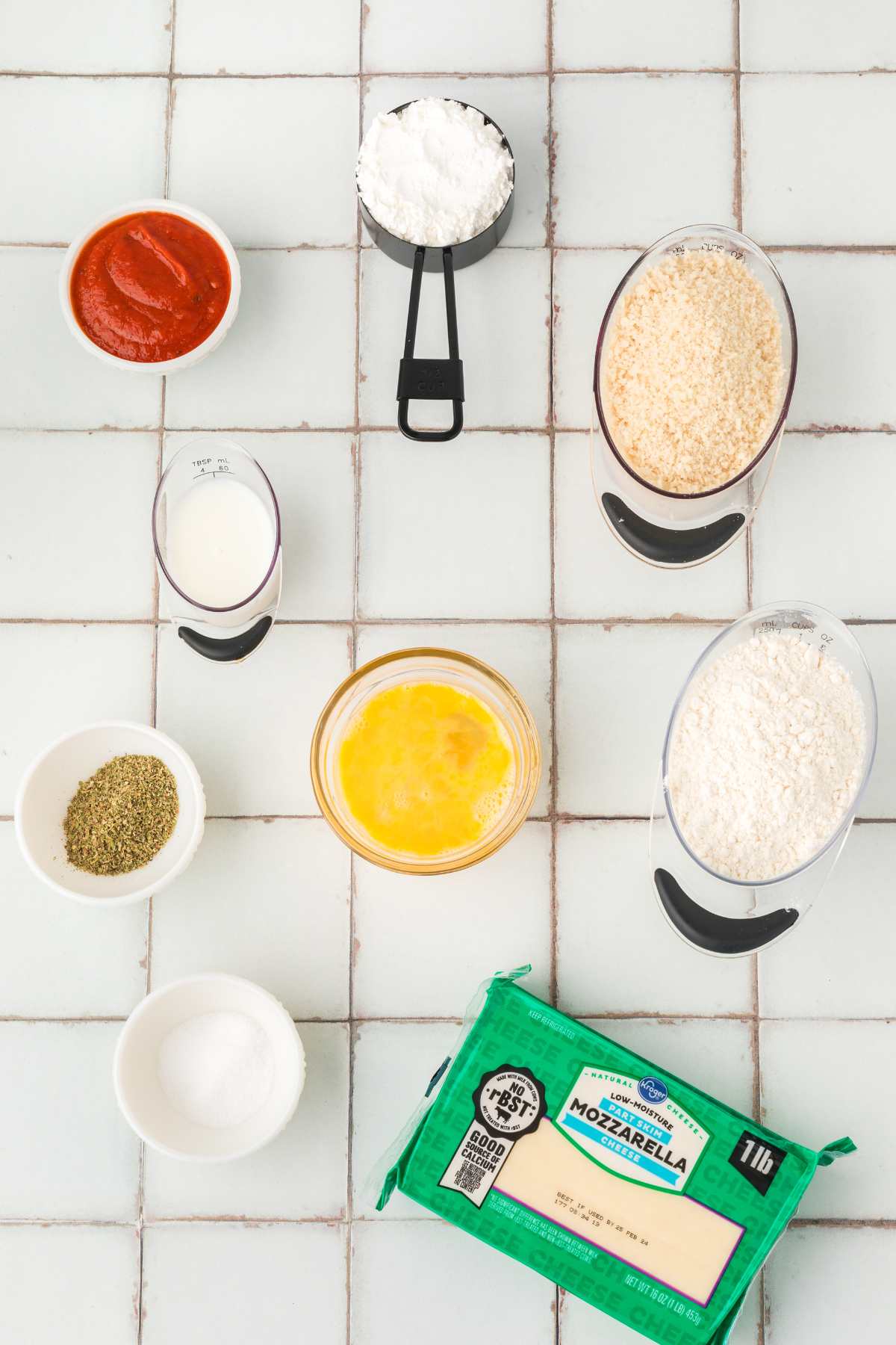 ingredients on tile counter.