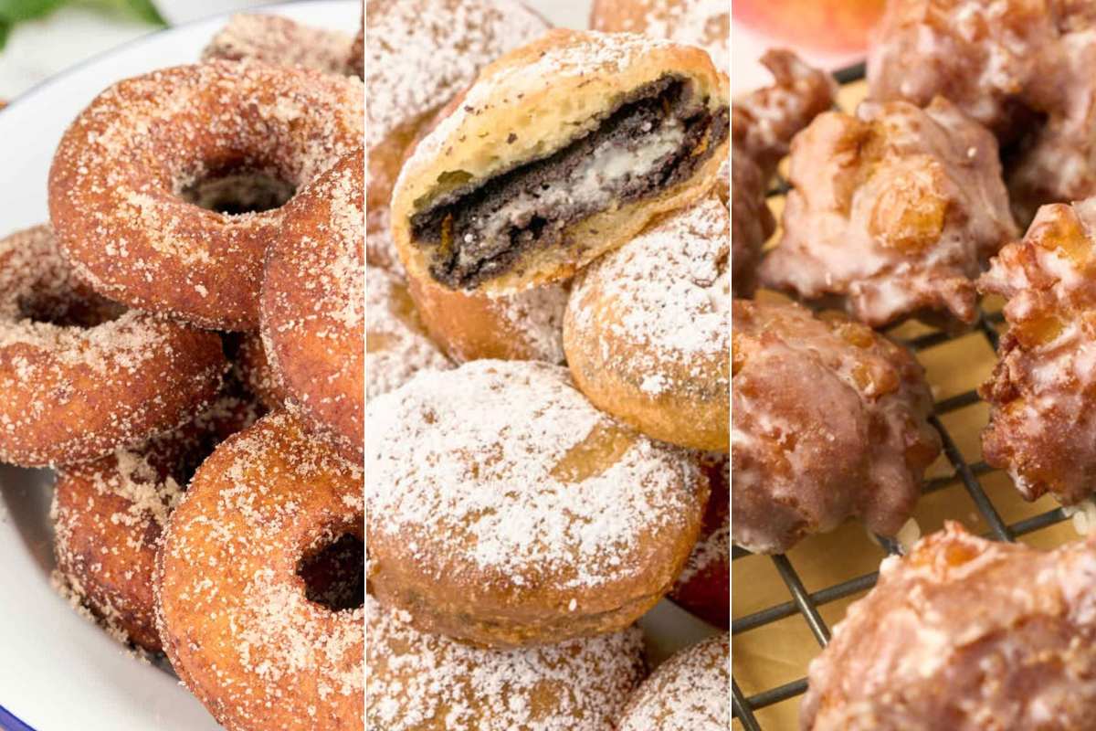 grid of fried doughnuts and oreos