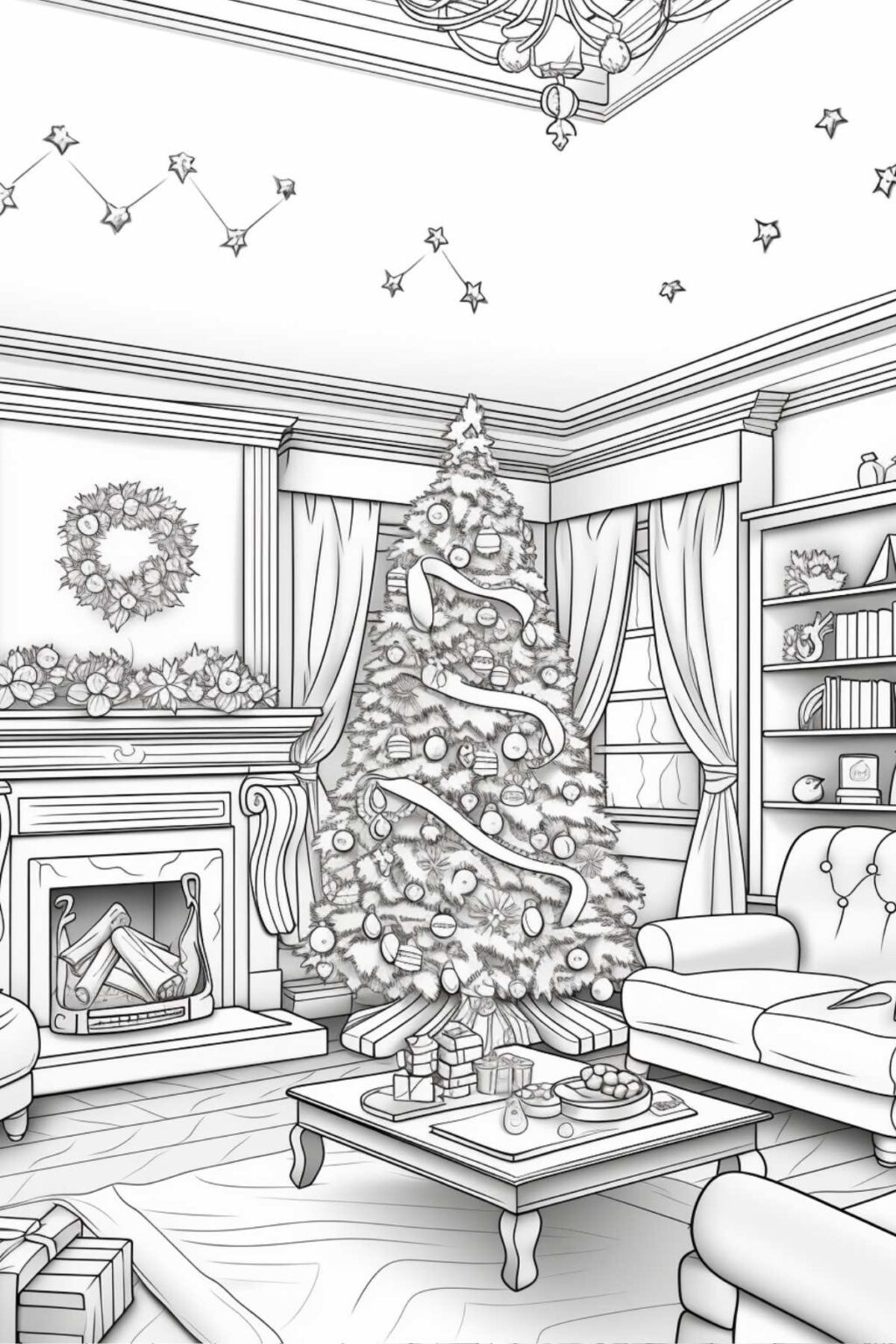 5 Pretty + Cozy Farmhouse Christmas Coloring Pages