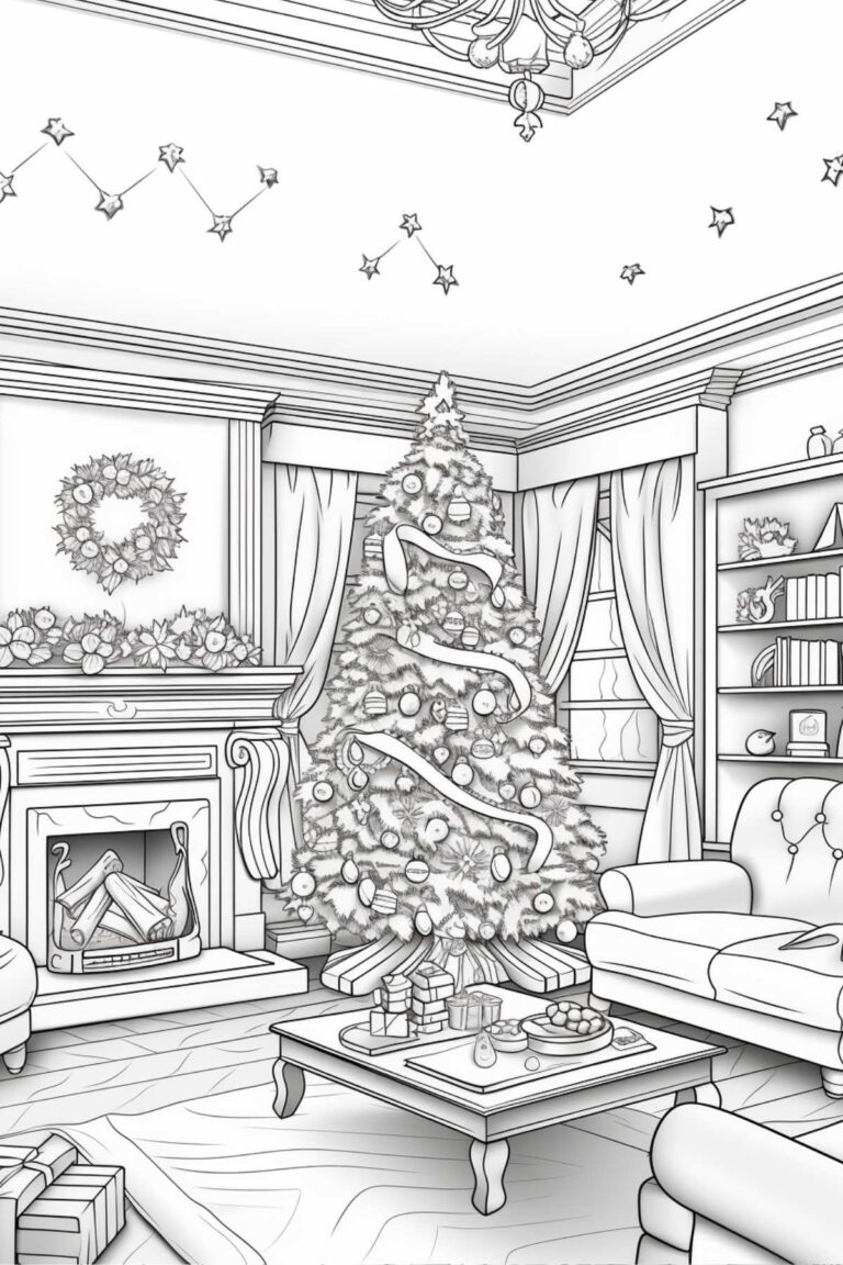 5 Pretty + Cozy Farmhouse Christmas Coloring Pages