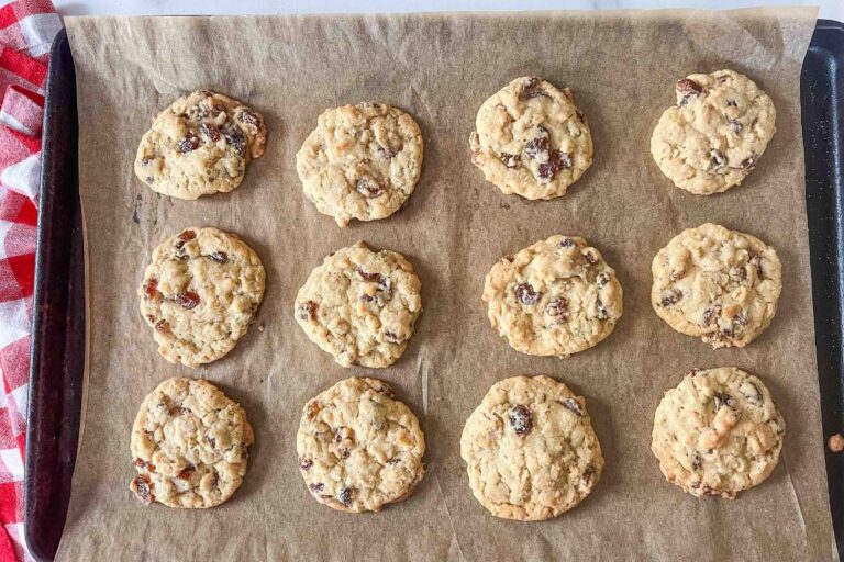 baked cookies on baking sheet.