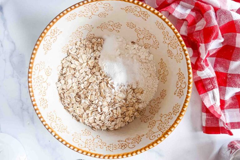 oats and other dry ingredients in bowl.