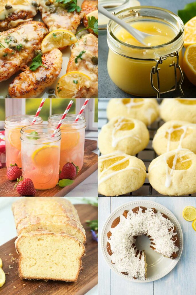 grid of 6 lemon recipes