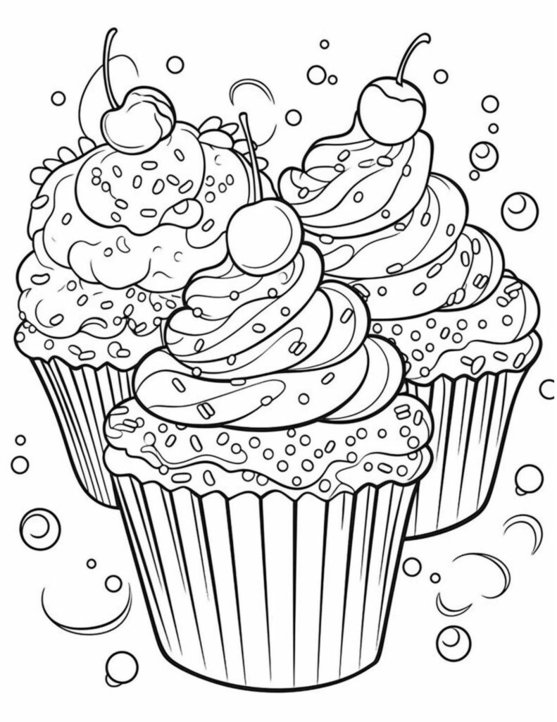 7 Baking Coloring Pages {Simple and Fun Designs} Heart's Content