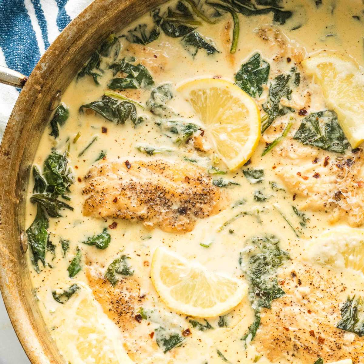 Lemon Spinach Parmesan Chicken (30 Minutes)