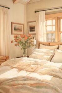 bedroom under window.