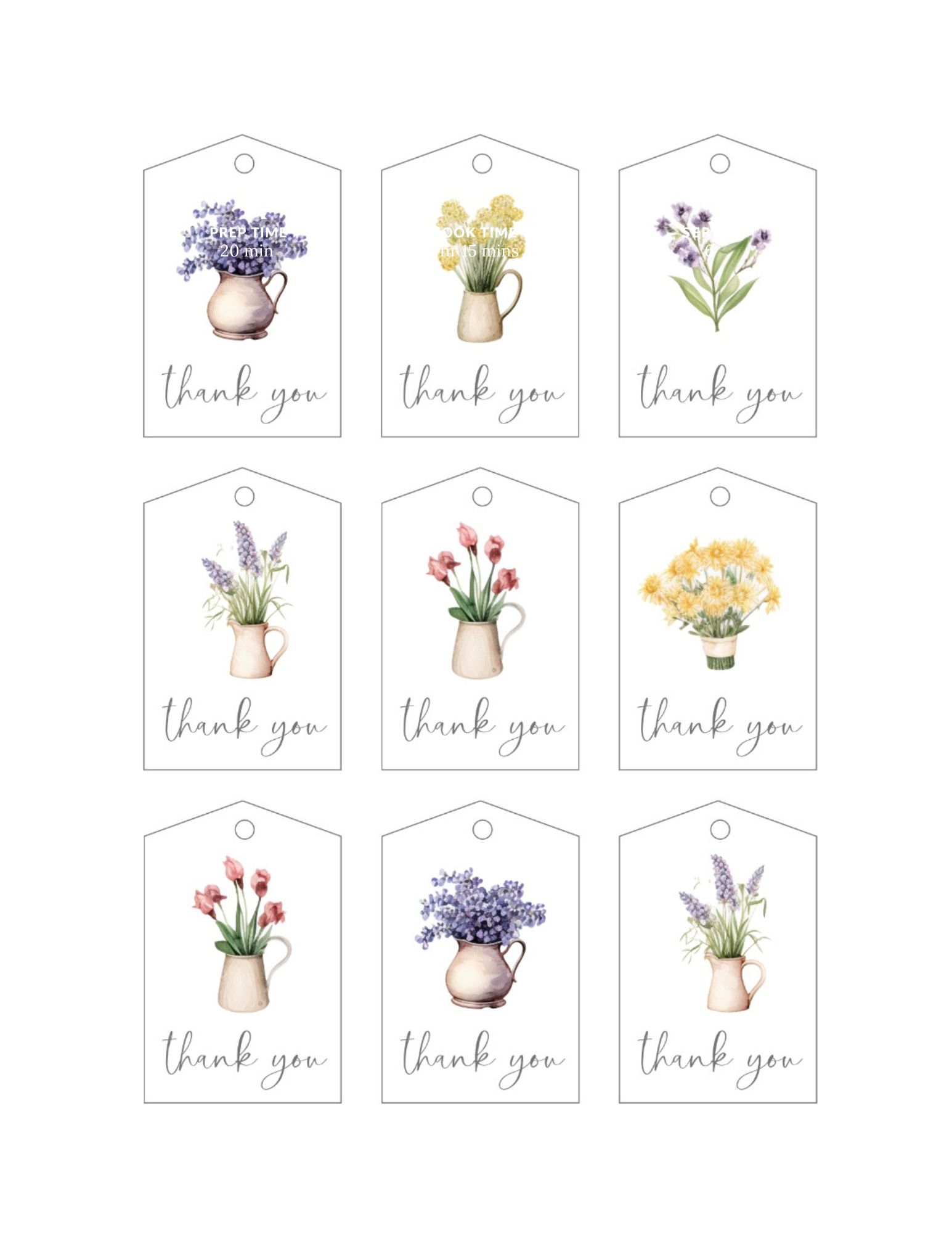 Beautiful Free Floral Printable Tags {4 Different Styles} : Heart's ...