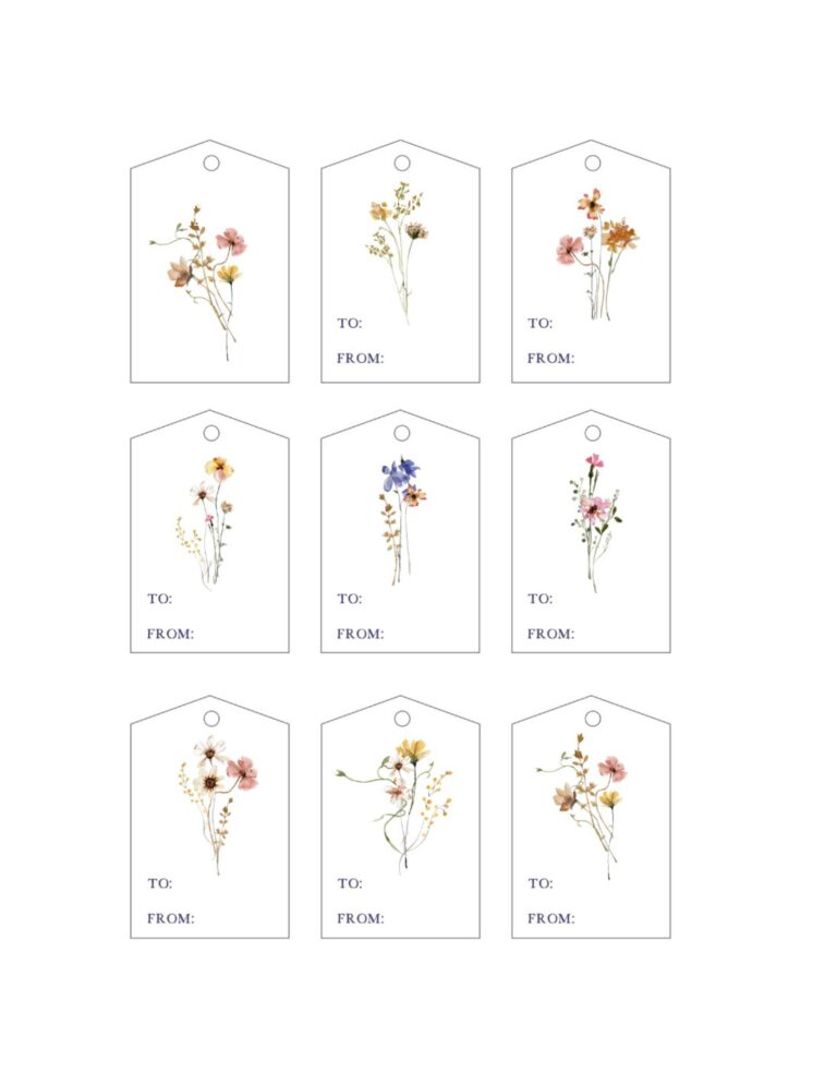 Beautiful Free Floral Printable Tags {4 Different Styles} : Heart's ...