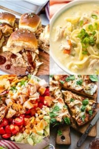 grid of 4 smoked chicken recipes images.